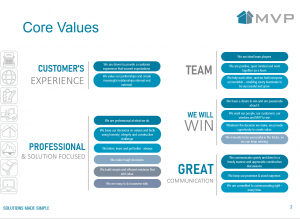 image graphic showcasing MVP Logistics business core values